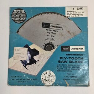 Sears Craftsman Kromedge Ply Tooth Saw Blade 6 1/2 Inch No 32442 New Old Stock